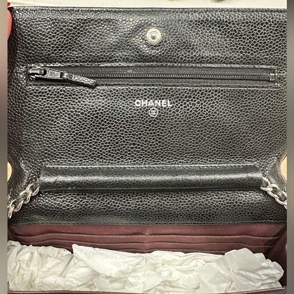 Chanel Quilted Caviar Wallet w/ Chain - Picture 6 of 12